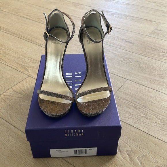 Stuart Weizman Nudist high heel sandal pyrite color size 7 MINT! - Picture 3 of 8